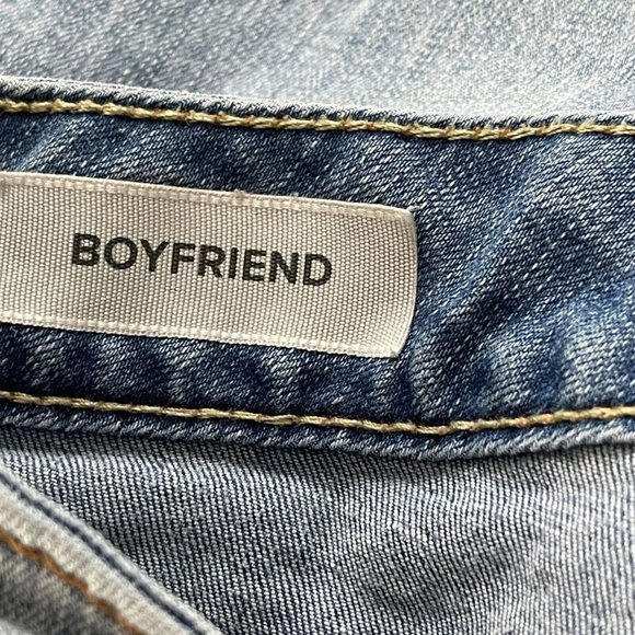 Torrid Boyfriend Stretch Mid-Rise Rip & Repair Jeans Plus 20 R Whiskers Stitched - Picture 12 of 16